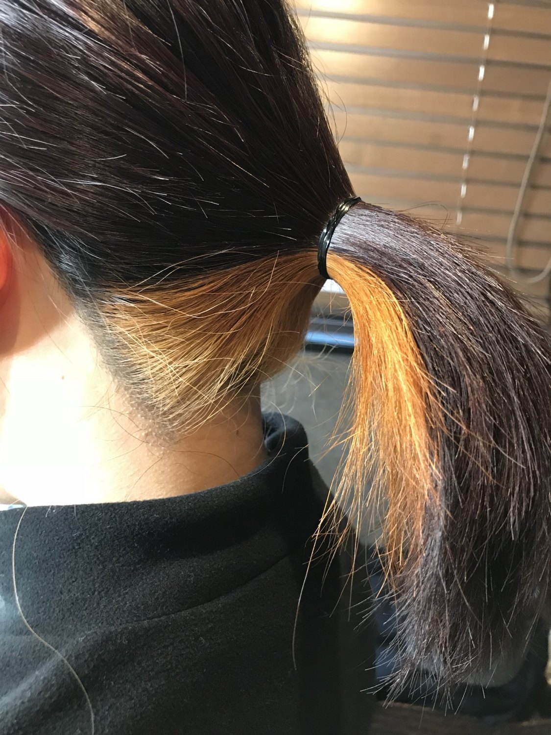 元の髪色によるヘナの色の見え方の違い